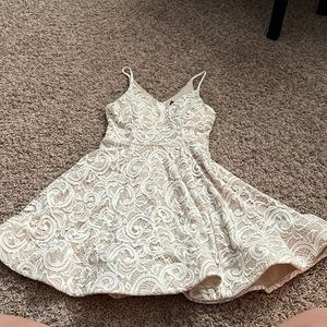 My Michelle white laced formal dress